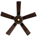 Leigh River of Goods Brown Oil-Rubbed Bronze and Wood Caged Ceiling Fan with Light