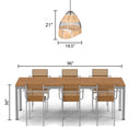 Bertram 19"W Asymmetrical Jute and Black Pendant Light