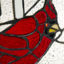 18.5"H Northern Cardinal Songbird Stained Glass Window Panel