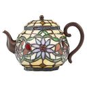6.5"H Stained Glass Teapot Accent Lamp