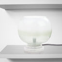 13' H Emily White and Green Ombre Stacked Base Globe Shade Accent Lamp - River of Goods