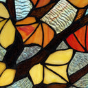 12" H Leaves in Autumn Stained Glass Window Panel