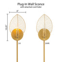 28.75"H Noelle Gold Leaf Shade Plug-In Wall Sconce
