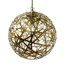 16" W Jillian Industrial Abstract Gold Metal Globe Shade Pendant Light