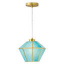 10" W Bouvier Metal and Stained Glass Pendant Light