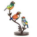 15" H Tiffany-Style Stained Glass Bird Novelty Table Lamp. Lit