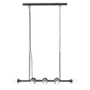 48" L 8-Light Degas Black Metal Industrial Chandelier