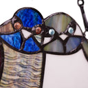 9.5"H Birds in Love Stained Glass Window Panel