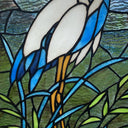 River of Goods 18-Inch Majestic Crane Stained Glass Window Panel