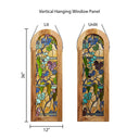 36" H Fruitful Grapevine Stained Glass Window Panel