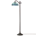 60" H Sophia Blue Stained Glass Bowl Shade Candlestick Floor Lamp