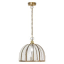 Brahms 1-Light Brass Pendant Light with Glass and Metal Shade