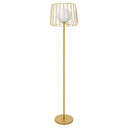 62.75"H Lucai Caged Globe Shade Floor Lamp Silver or Gold