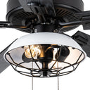 52" 5-Blade LED Metal Lantern Lighted Ceiling Fan