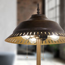 65.75" H 3-Light Iris Antique Bronze & Gold Metal Floor Lamp