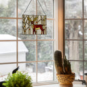 Majestic Deer Stained Glass Window Panel