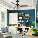 42" W Pierre LED Indoor Multicolored Mosaic Glass Ceiling Fan with Remote Control