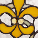 30"L Fleur De Lis Stained Glass Pub Window Panel