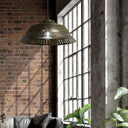 16" W Delano Antique Bronze Metal Pendant Light