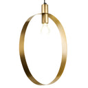 20" H Modern Brushed Gold Oval Shade Pendant