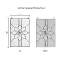 18" H Clear Floral Glass Window Panel