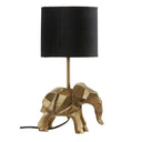 15.5'' H Black Drum Shade with Novelty Elephant Base Table Lamp - River of Goods