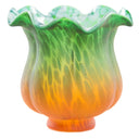 4"H Handpainted Frosted Glass Tulip Lily Replacement Shade - Green/Amber