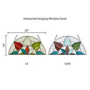 10" H Floral Geometric Stained Glass Window Panel