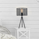 Roisin River of Goods Black Metal Cage-Shade 18.5-Inch Tripod-Base Accent Lamp