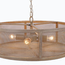 8"H Dixsie Woodgrain Finish Metal Caged Farmhouse 4-Light Chandelier