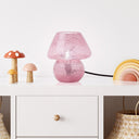 8.75" H Betsy Mushroom Pink Glass Accent Lamp