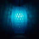 6" W Austin Glam White and Blue Glass Globe Shade Pendant Light