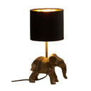 15.5'' H Black Drum Shade with Novelty Elephant Base Table Lamp - River of Goods