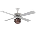 Eva River of Goods Remote Controlled Chocolate Ribbed Glass Shaded 1-Light 52-Inch Ceiling Fan