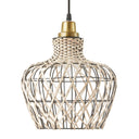10.25" W 1-Light Betsy Rattan and Metal Pendant