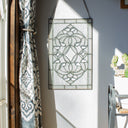 20" H Clear Floral Beveled Glass Window Panel