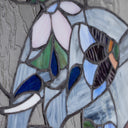 20" W Mother and Baby Elephant Stained Glass Window Panel