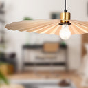 Adalynn 24" Antique Brass Disk-Shaped Wavy Indoor Pendant Lamp