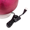 13" H Meggie Fuchsia Globe-Like Shade Accent Lamp with a White Marble Pedestal Base