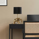 15.5'' H Black Drum Shade with Novelty Elephant Base Table Lamp - River of Goods