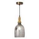 7" Coralie Textured Silver Glass Bell-Shaped Pendant Lam