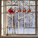 18" W Santa's Sleigh Tiffany-Style Stained Glass Window Panel