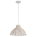 15" 1-Light Elodie Pendant Light Natural Rattan White