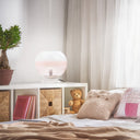 13' H Emily White and Pink Ombre Stacked Base Globe Shade Accent Lamp - River of Goods