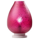 13" H Meggie Fuchsia Globe-Like Shade Accent Lamp with a White Marble Pedestal Base