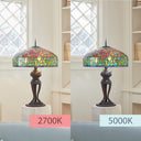 33.25" H Tulip Tiffany-Style Stained Glass Table Lamp