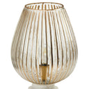 12.25" H Clear & Gold Urn-Shaped Glass Accent Lamp with Marble Base
