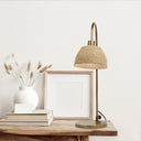 26.75" H Kelsey Dome Shade and Gold Arched Base Table Lamp