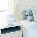 8.75" H Celeste Blue/White Mushroom Accent Lamp