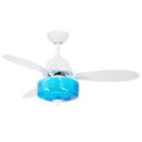 42" W Bergen LED Indoor Iridescent Blue and White Ceiling Fan with Remote Control